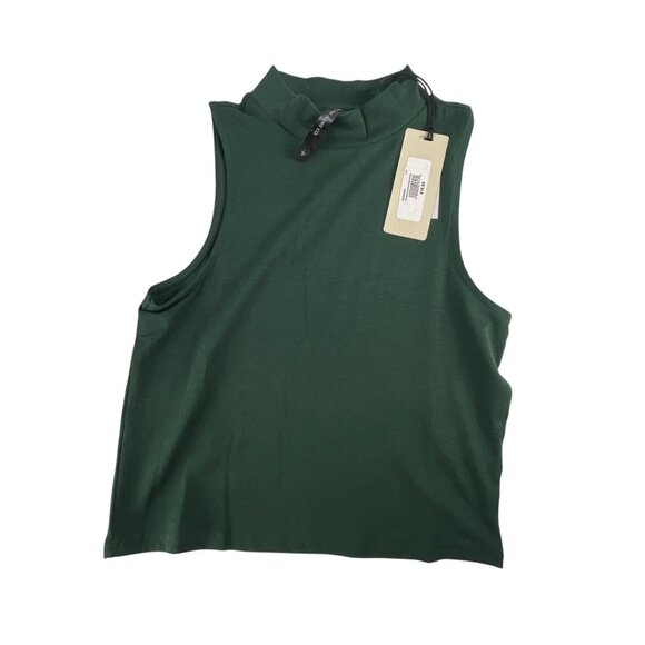Silver Jeans Co. Dark Green Mock Neck Sleeveless Tank Top Size L NWT - Picture 6 of 7